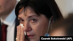 Ձերբակալված բելառուս լրագրող Ռոման Պրոտասևիչի մայրը, Նատալիա Պրոտասևիչը, Վարշավա, 27 մայիսի, 2021թ. 