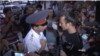 Armenia - A civic activist argues with Yerevan's Deputy Police Chief Valeri Osipian, Yerevan, 05Sep2013