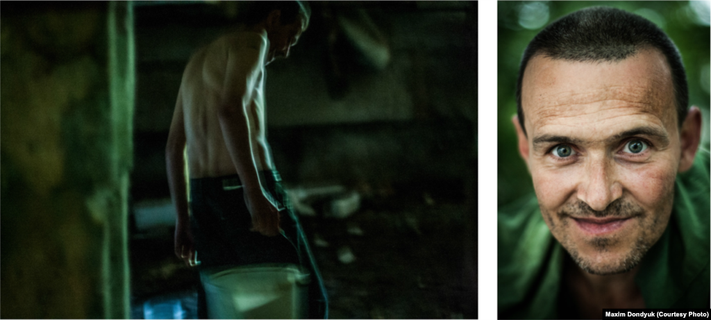 Валерій, 41 рік. Перехворів на туберкульоз. Херсон, липень 2011 року. Захворів на туберкульоз, збираючи картоплю, лікування не допомогло. Вирізали одну легеню, після чого місяць тримали на морфії. Біль зникав тільки після морфію, потім почав приймати &laquo;хімію&raquo;. Коловся два роки, поки дружина не продала квартиру і виїхала з дітьми до Росії. Сам позбувся залежності. Прив&rsquo;язував себе до ліжка, коли були сильні &laquo;ломки&raquo;. Працює сезонно на будівництві, живе в підвалі будинку, в якому виріс. Частину меблів віддали інші мешканці, решту знайшов на звалищі. Зробив у підвальній кімнаті ремонт, будує душ і туалет, збирається купити холодильник і вставити зуби.