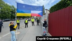 Протест против приезда "Ночных волков" в Прагу