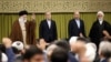 Iran - (L to R) Iran's Supreme Leader Ayatollah Ali Khamenei, Iranian President Masoud Pezeshkian, Parliament Speaker Mohammad Bagher Ghalibaf and judiciary chief Gholam Hossein Mohseni Ejeie, 28January2024