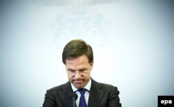 Марк Рютте під час прес-конференції. 13 жовтня 2015 року