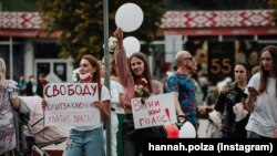 Мирная акция против официальных результатов президентских выборов в Борисове, городе в Беларуси.