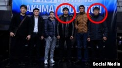 Кылычбек Саркарбаев жана ал «бутума атты» деп кайрылуу жасаган Төлөгөн Рахманберди уулу.