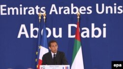 سرکوزی روز سه شنبه در ابوظبی در حضور مقامات فرانسوی سخنرانی کرد.