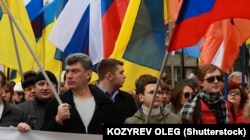 Борис Нємцов під час маршу опозиції проти агресії Росії в Україні, 15 березня 2014 року