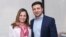 Ukrainian President-elect Volodymyr Zelenskiy (right) poses for a photo with Chrystia Freeland, then Canada's foreign minister, during a meeting in Kyiv in May 2019.