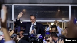 Հունաստան - Վարչապետ Կիրիակոս Միցոտակիսը «Նոր դեմոկրատիա» կուսակցության կենտրոնական գրասենյակում, Աթենք, 21-ը մայիսի, 2023թ.