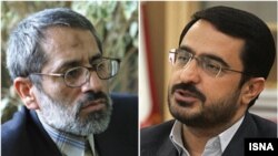 سعید مرتضوی (راست) و عباس جعفری دولت‌آبادی، دادستان پیشین و کنونی عمومی و انقلاب تهران