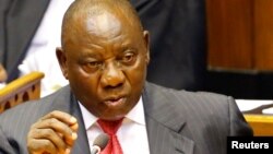 Президент Южной Африки и глава Африканского союза Сирил Рамафоса