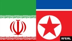 پرچم کره شمالی و ایران