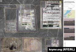 Колаж космічних знімків біля селища Новоозерне у Криму за 2018-2019 роки