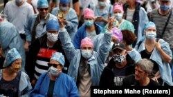 Протестующие медики, Нант, 30 июня 2020