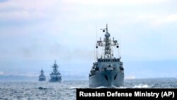 Кораблі ВМФ Росії під час військово-морських навчань у Чорному морі, 14 квітня 2021 року. Ілюстраційне фото