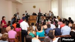 Armenia - A court in Yerevan begins the trial of a man prosecuted in connection with mass explosions of gas balloons in Republic Square, 30Aug2012.