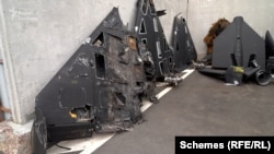 Пошкоджені корпуси БПЛА Shahed, подавлені засобами РЕБ