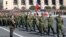 Armenia - Russian soldiers march during a military parade in Yerevan, 21Sep2011