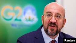 ԵՄ խորհրդի նախագահ Շառլ Միշելը G20-ի գագաթնաժողովում, Նյու Դելի, 8-ը սեպտեմբերի, 2023թ.