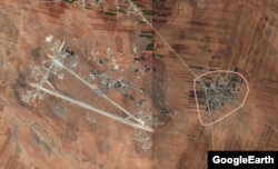 نقشه هوایی گوگل منطقه شعیرات (روستای شعیرات و فرودگاهی در نزدیکی آن) را پیش از حمله اخیر نشان می‌دهد.