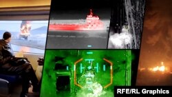 Коллаж. Различные поражения военной техники арми РФ подразделениями беспилотных систем ВСУ