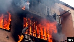 После российского авианалета на Гори. 9 августа 2008 года