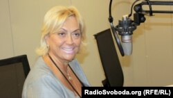 Олександра Кужель у празькій студії Радіо Свобода