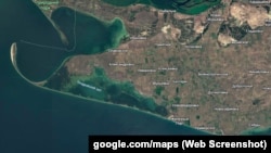 Тендрівська коса. Скріншот супутникової мапи Google