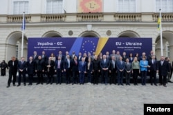 Міністры замежных справаў эўрапейскіх краін і выскоі прадстаўнік ЭЗ Кая Калас наведваюць Украіну ў Дзень Эўропы. Львоў, 9 траўня 2025 году