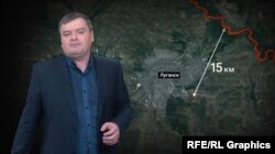 Відстань між військовою техніою бойовиків до лінії фронту і нульових українських позицій