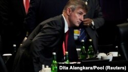 Ukrainian Ambassador to Indonesia Vasyl Hamianin attends the G20 leaders summit in Nusa Dua, Bali, Indonesia, on November 15.