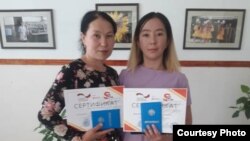 Салтанат Маматованын (солдо) сертификат алган учуру.