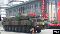 موشک بالیستیک کره شمالی در رژه نظامی (عکس از آرشیو)