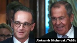 Гайко Маас (л) і Сергій Лавров (п) під час зустрічі в Москві, 21 серпня 2019 року