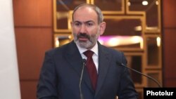 Armenia -- Prime Minister Nikol Pashinian speaks at an anti-corruption forum in Yerevan, December 9, 2019.