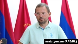 Armenia- Opposition deputy Gegham Manukian speaks to RFE/RL, Yerevan, July 18, 2025.
