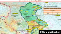 Qarabağdakı Rusiya sülhməramlılarının yeni xəritəsi, 13  dekabr 2020