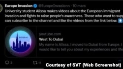 Europe Invasion у березні рекламувала YouTube-канал «West To Dubai» і відео з вигаданою персоною Алісса