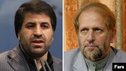 محمدعلی رامین (راست) معاون مطبوعاتی سابق و محمدجعفر محمدزاده، معاون مطبوعاتی جدید وزارت ارشاد