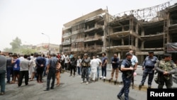 Соода борбордун имараты жанкечтинин жардыруусунан кийин. 4-июль, 2016-жыл.