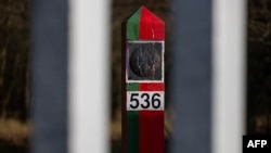 Беларускі памежны слуп. Архіўнае фота