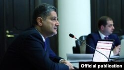 Armenia - Prime Minister Tigran Sarkisian speaks at a cabinet meeting in Yerevan, 25Jul2013.