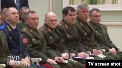 Скрынштот з тэлеграм-каналу "Пул Первого". Лукашэнка сустракаецца з сілавікамі. 
