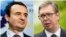 Kosovar Prime Minister Albin Kurti (left) and Serbian President Aleksandar Vucic are due to meet for talks in Brussels on February 27. (combo photo)