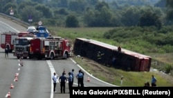 Германиядан Косового бараткан автобус Хорватияда жол кырсыгына учурады. 25-июль, 2021-жыл. 