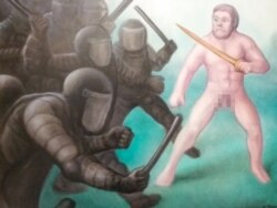 Кирилл Миллер, картина с юбилейной выставки (часть изображения заретуширована редакцией)