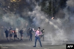 Столкновения между протестующими и полицией в Белграде в августе 2025 года