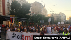 The 37th anti-government protest in Belgrade on August 17.