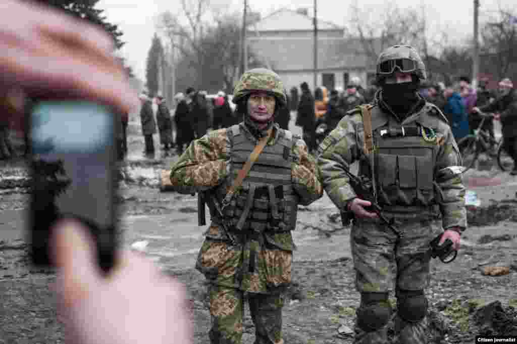 Debaltsevo township, Donetsk region, Ukrain. The territory is under ukranian control. The center of distribution of humanitarian aid in a former city hall. The ukrainian soldiers.