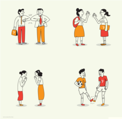 Як вітатися при епідемії коронавірусу – іронічний колаж Радіо Свобода