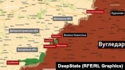 Новопавлівський напрямок на карті проєкту DeepState